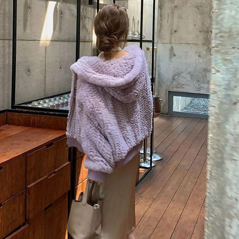 Winter Casual Hooded Rabbit Fur Jackets